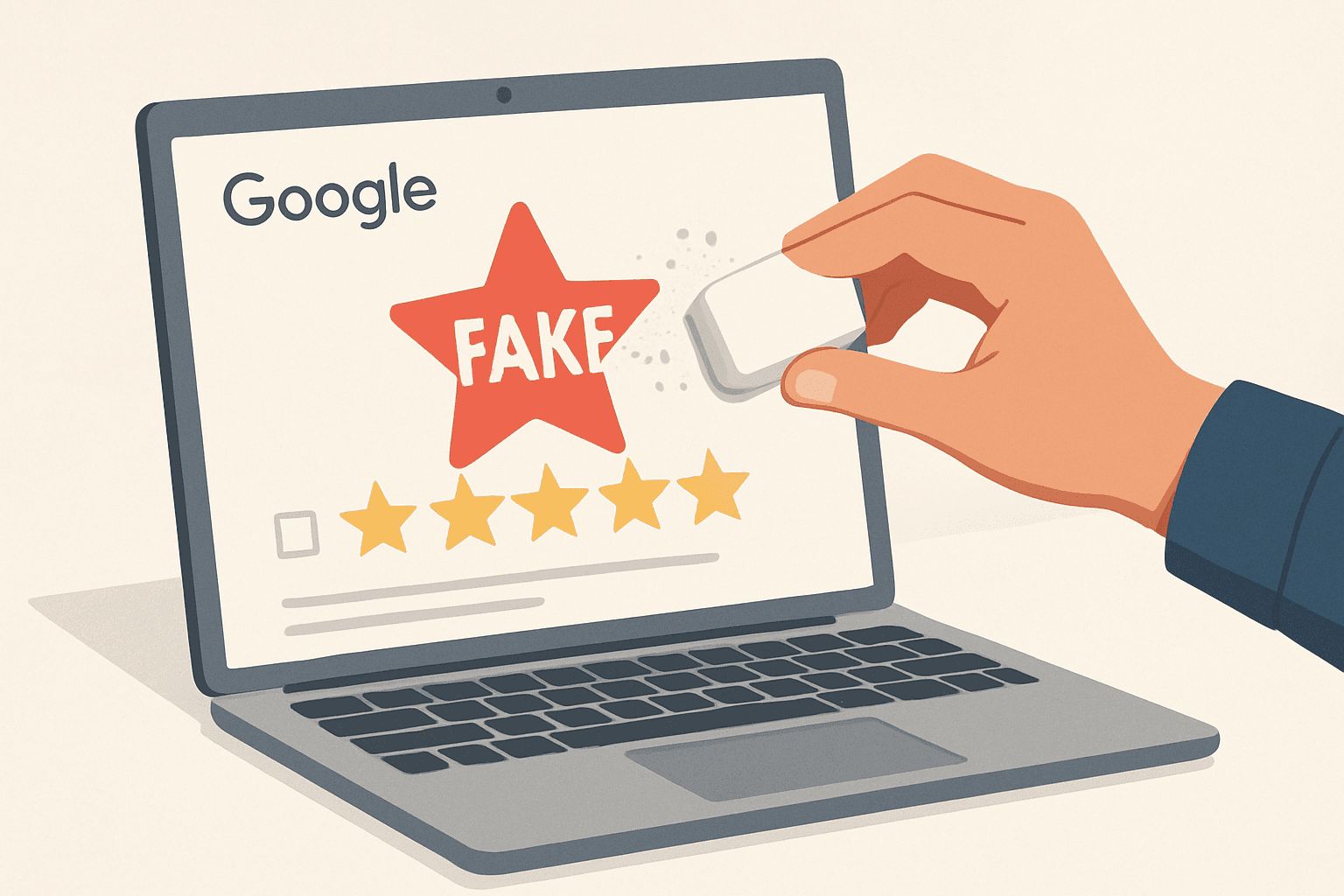 # Alt Text for Google Reviews Removal Blog

"Close-up of a smartphone screen displaying star ratings and review text on a clean white desk surface."